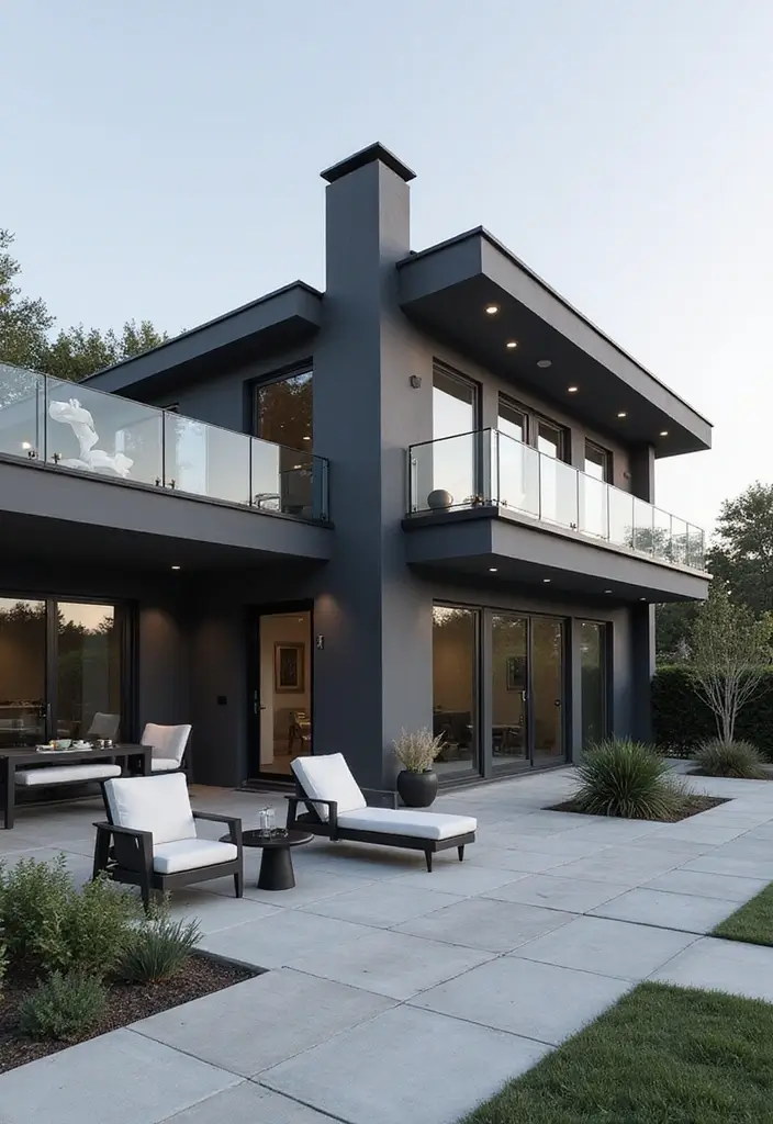 25 Gorgeous Bloxburg Color Schemes Exterior House Ideas - 4. Monochrome Magic