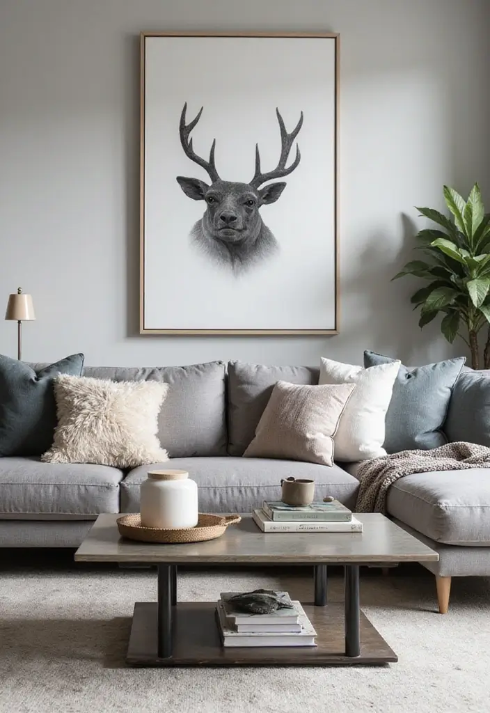 25 Ideas de Salas Color Gris Decoracion Hermosa - 13. Mesas de Café en Estilo Moderno