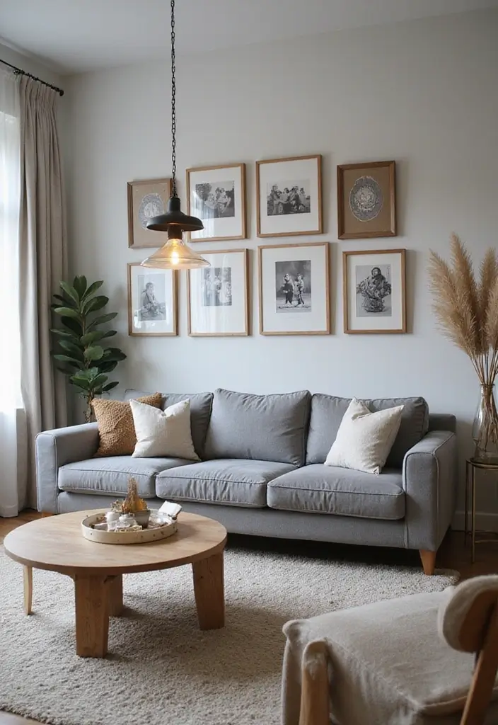 25 Ideas de Salas Color Gris Decoracion Hermosa - 25. Personalización con Elementos Familiares