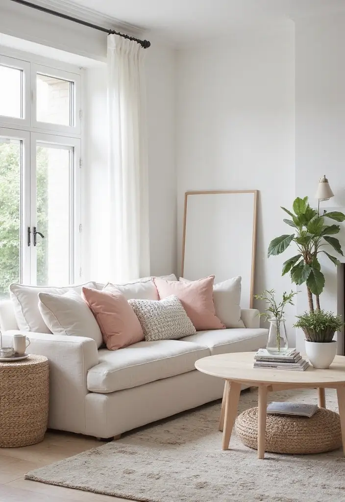 25 Neutral Living Room with Pop of Color Ideas You’ll Love - 16. Subtle Pastels