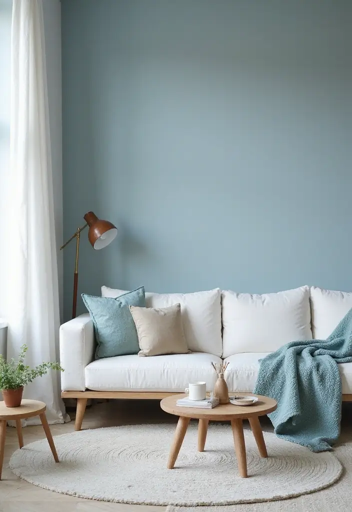 25 Neutral Paint Colors for Living Room That Never Go Out of Style 10 25 Neutral Paint Colors for Living Room That Never Go Out of Style - 10. Dusty Blue