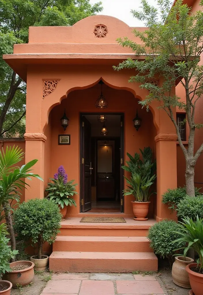 25 Perfect Exterior Paint Colors for House Indian Style Homes 1 25 Perfect Exterior Paint Colors for House Indian Style Homes - 1. Warm Terracotta