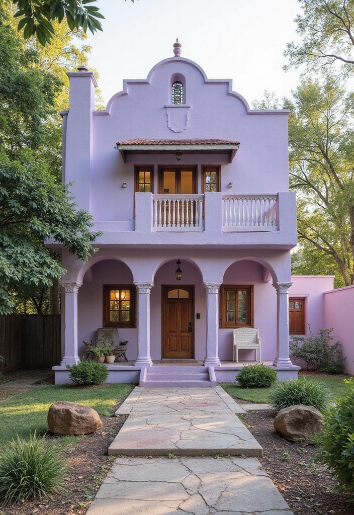 25 Perfect Exterior Paint Colors for House Indian Style Homes 10 25 Perfect Exterior Paint Colors for House Indian Style Homes - 10. Soft Lavender