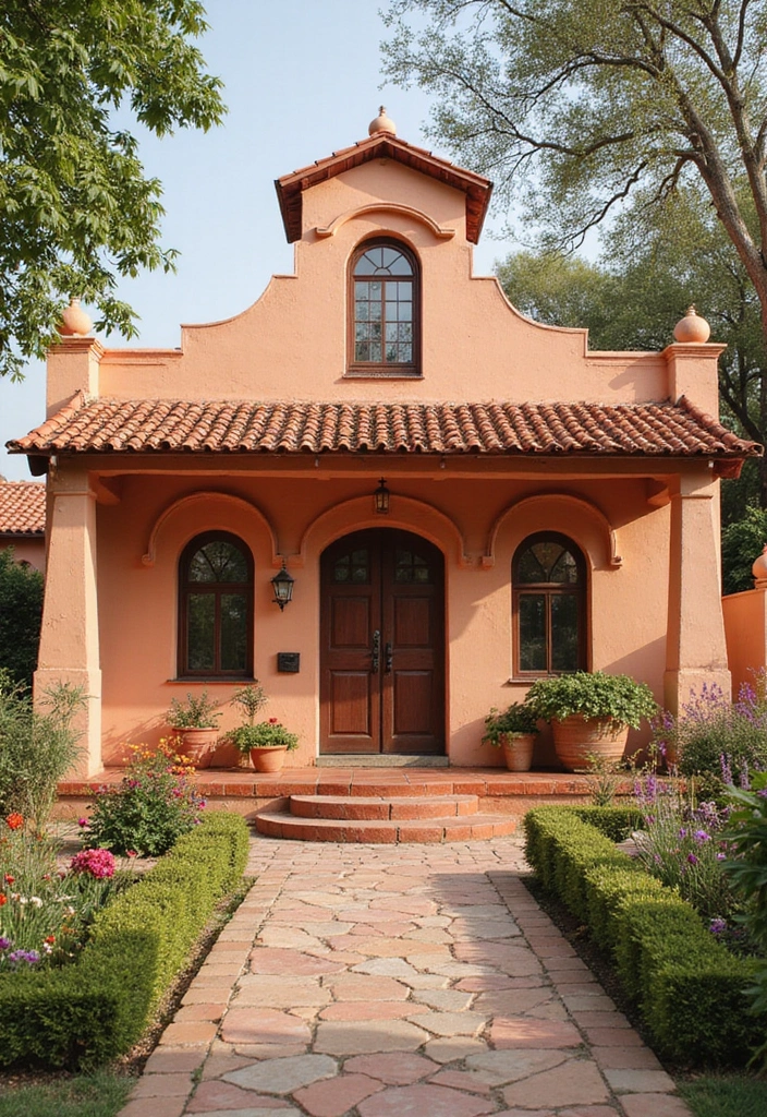 25 Perfect Exterior Paint Colors for House Indian Style Homes 15 25 Perfect Exterior Paint Colors for House Indian Style Homes - 15. Charming Peach