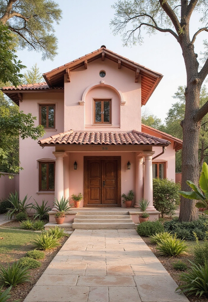 25 Perfect Exterior Paint Colors for House Indian Style Homes 17 25 Perfect Exterior Paint Colors for House Indian Style Homes - 17. Soft Blush Pink
