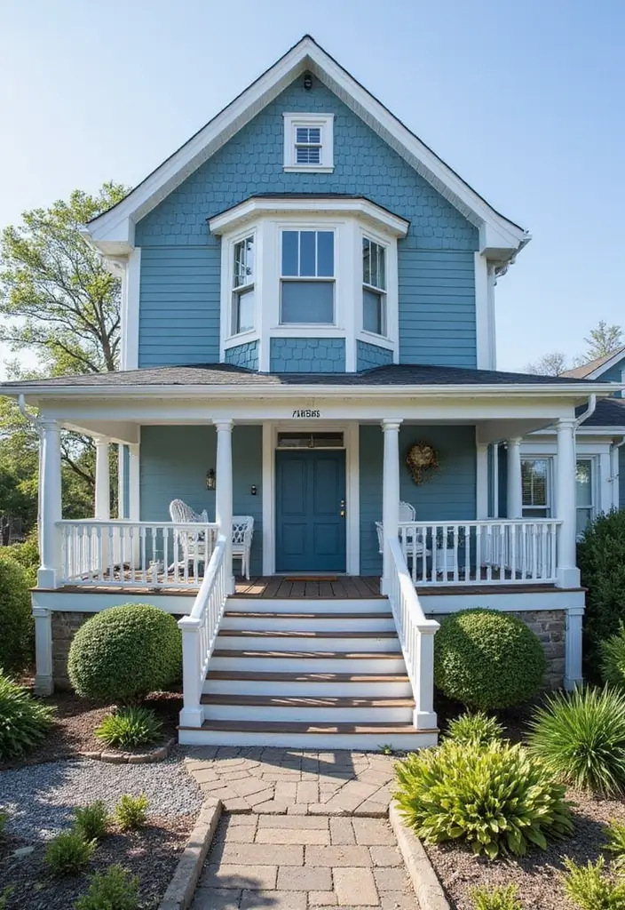 25 Perfect Exterior Paint Colors for House Indian Style Homes 2 25 Perfect Exterior Paint Colors for House Indian Style Homes - 2. Ocean Blue
