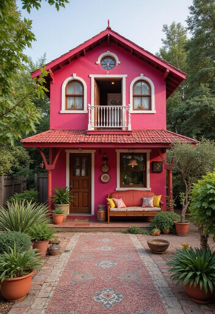 25 Perfect Exterior Paint Colors for House Indian Style Homes 20 25 Perfect Exterior Paint Colors for House Indian Style Homes - 20. Vibrant Raspberry