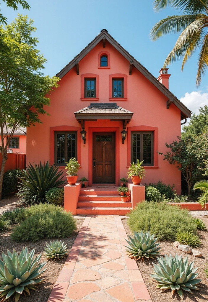 25 Perfect Exterior Paint Colors for House Indian Style Homes 6 25 Perfect Exterior Paint Colors for House Indian Style Homes - 6. Vibrant Coral