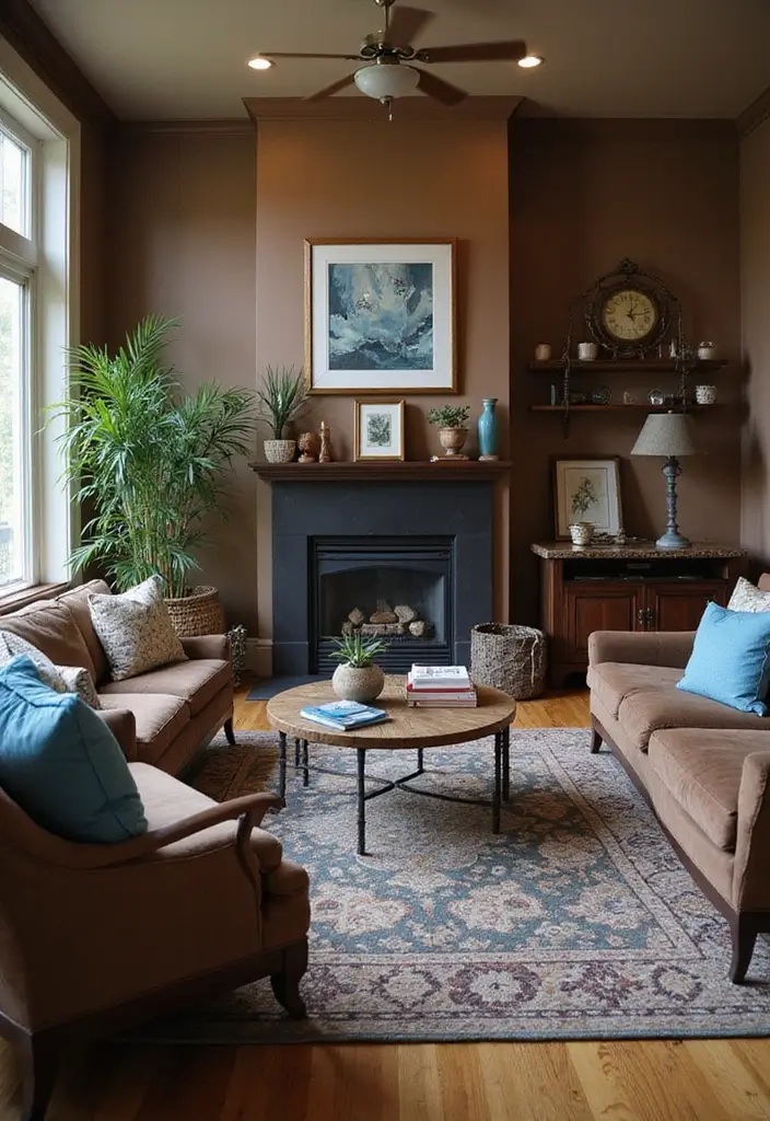 25 Sky Blue Color Combinations That Feel Fresh & Modern - 22. Sky Blue with Rich Chocolate Brown