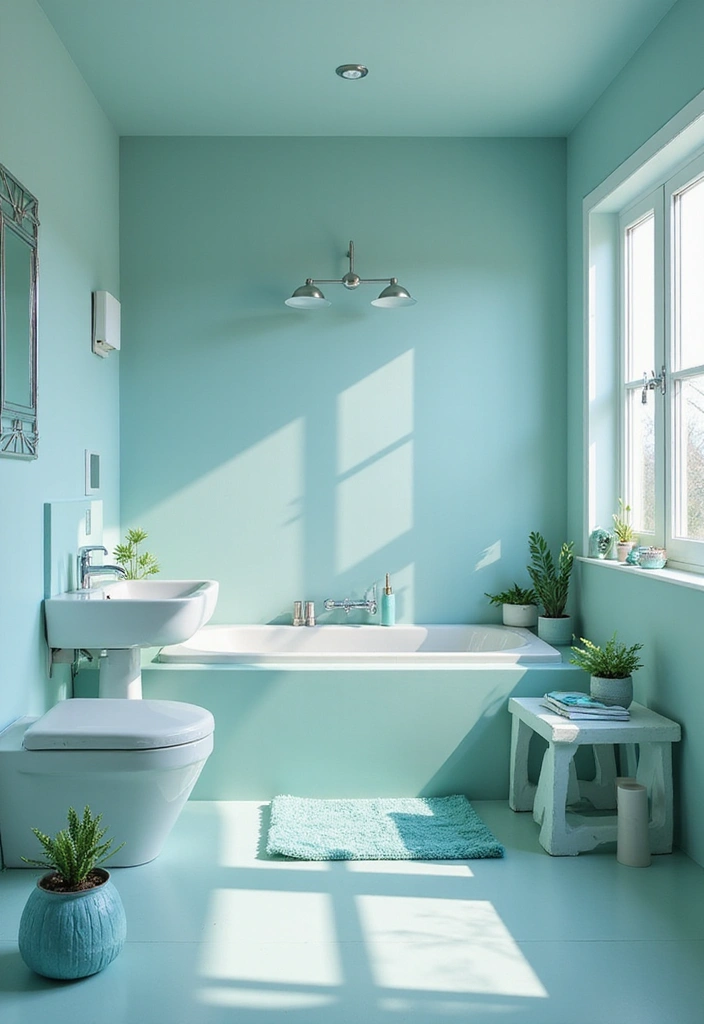 25 Sky Blue Color Combinations That Feel Fresh & Modern - 23. Sky Blue with Soft Teal