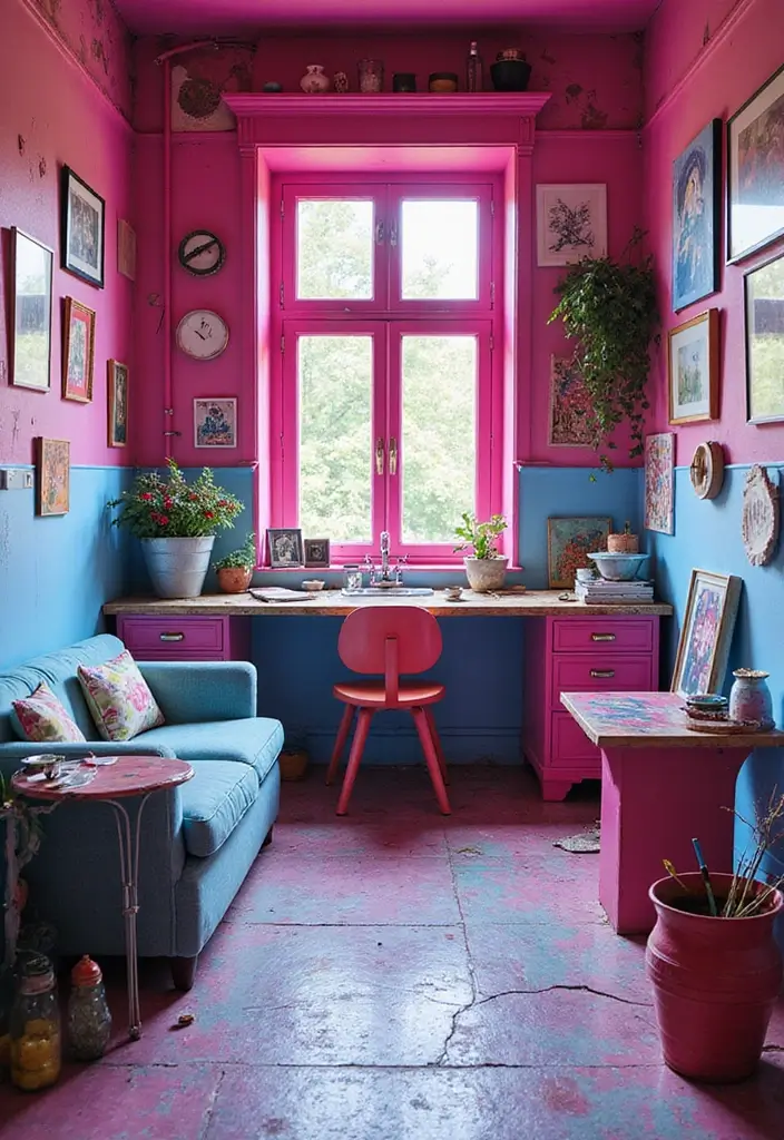25 Sky Blue Color Combinations That Feel Fresh & Modern - 24. Sky Blue with Bright Fuchsia