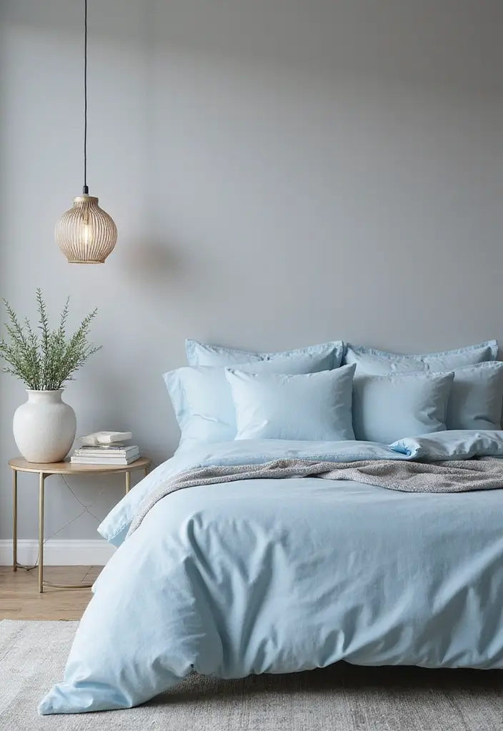 25 Sky Blue Color Combinations That Feel Fresh & Modern - 4. Sky Blue and Soft Gray