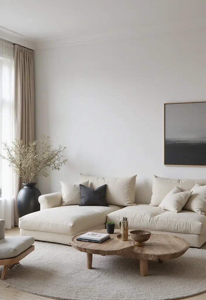 25 Stunning Color Combinations for Living Room Decor - 21. Cream and Charcoal Grey