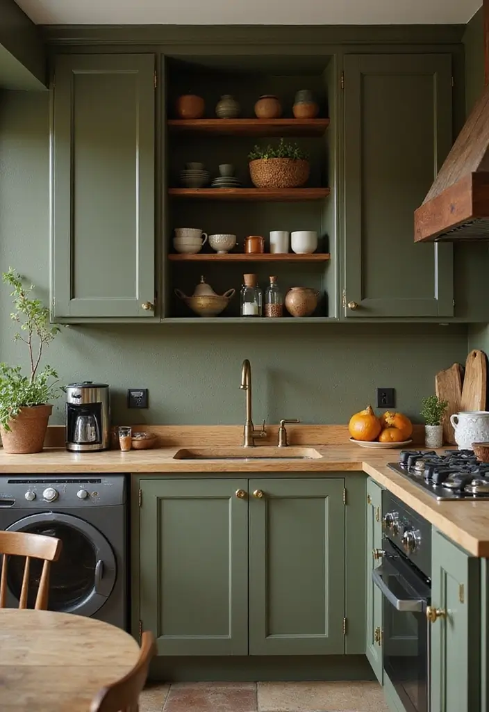 25 Trending Paint Ideas for Kitchen Walls That Brighten Your Home 13 25 Trending Paint Ideas for Kitchen Walls That Brighten Your Home - 13. Earthy Olive Green