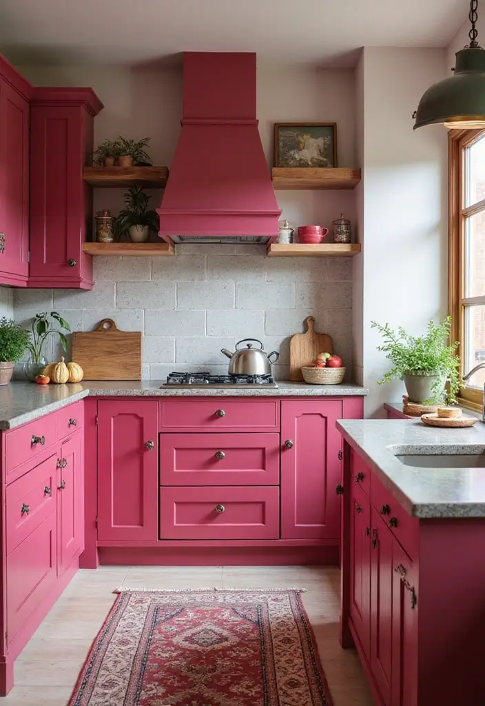 25 Trending Paint Ideas for Kitchen Walls That Brighten Your Home 14 25 Trending Paint Ideas for Kitchen Walls That Brighten Your Home - 14. Vibrant Raspberry