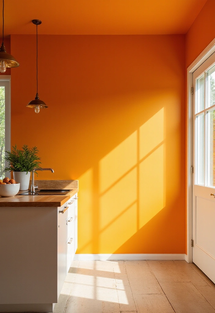 25 Trending Paint Ideas for Kitchen Walls That Brighten Your Home 17 25 Trending Paint Ideas for Kitchen Walls That Brighten Your Home - 17. Bright Tangerine