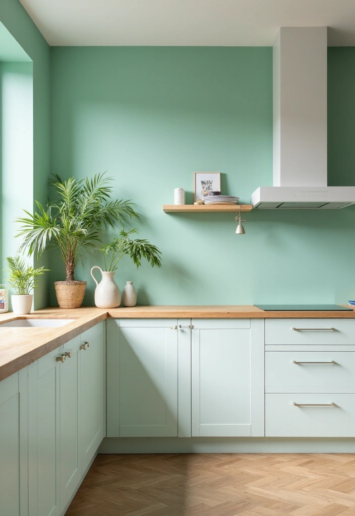 25 Trending Paint Ideas for Kitchen Walls That Brighten Your Home 6 25 Trending Paint Ideas for Kitchen Walls That Brighten Your Home - 6. Fresh Mint Green