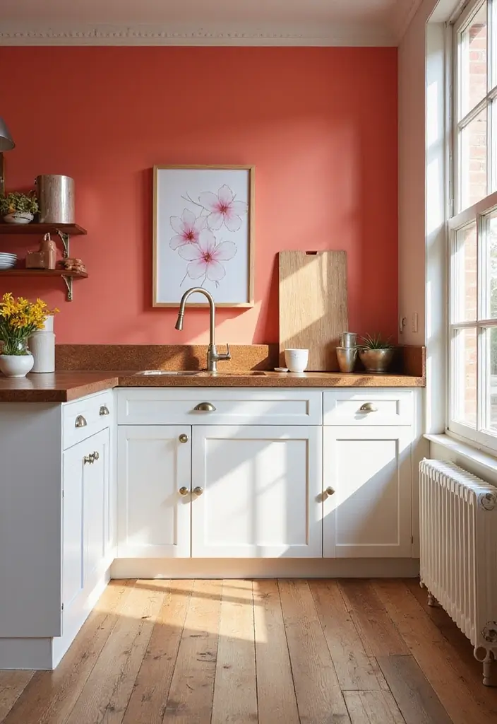 25 Trending Paint Ideas for Kitchen Walls That Brighten Your Home 7 25 Trending Paint Ideas for Kitchen Walls That Brighten Your Home - 7. Bright Coral