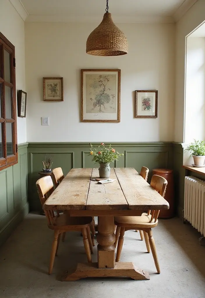 25 Two Tone Wall Paint Ideas That Look Elegant & Stylish - 11. Rustic Farmhouse Charm