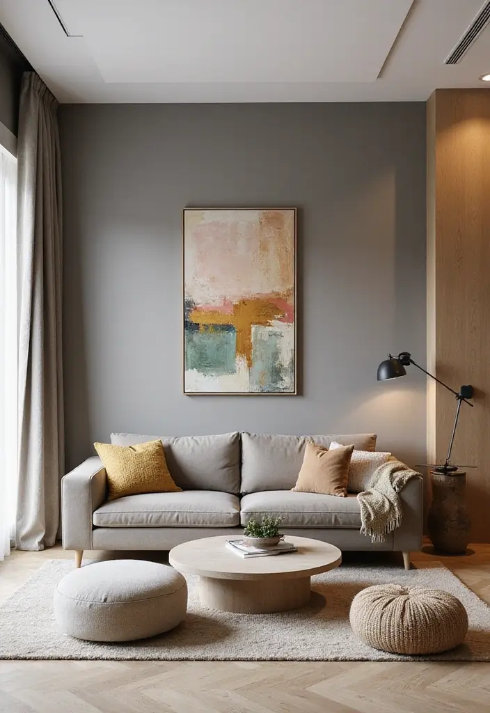 25 Two Tone Wall Paint Ideas That Look Elegant & Stylish - 15. Neutral Gray and Warm Beige