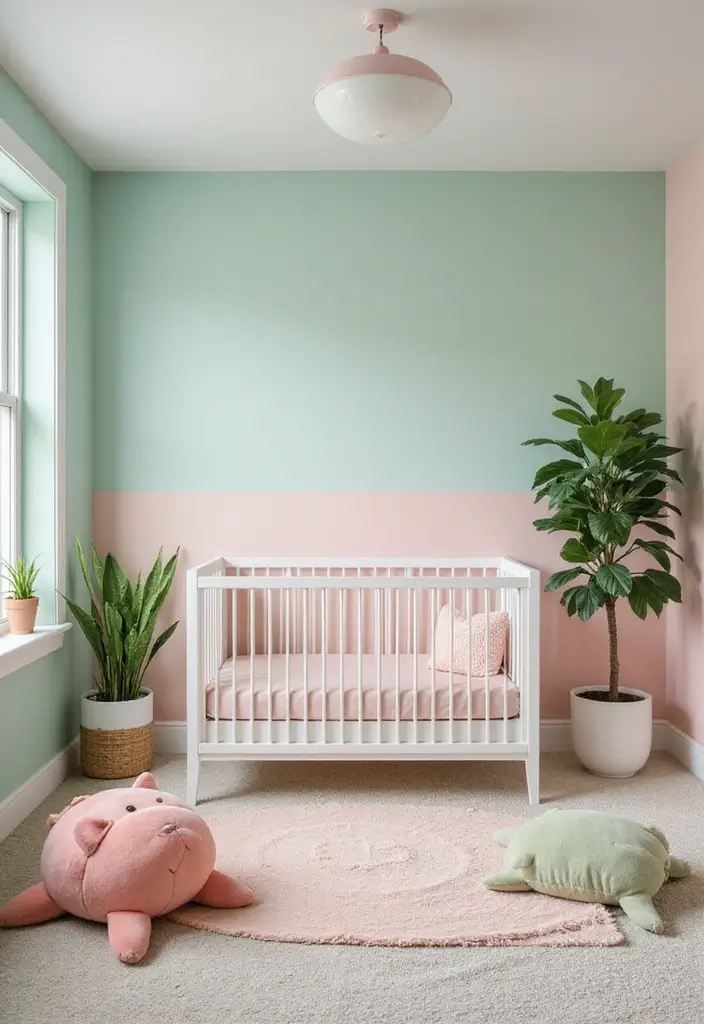 25 Two Tone Wall Paint Ideas That Look Elegant & Stylish - 2. Pastel Perfection