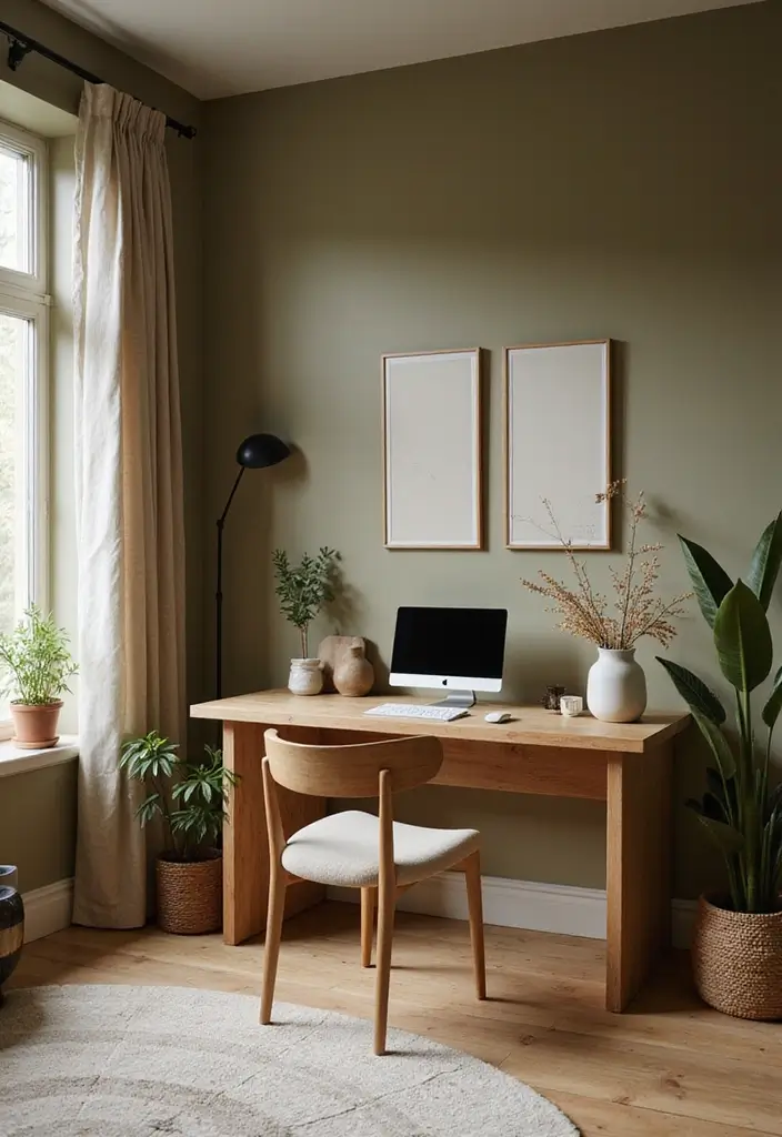 25 Two Tone Wall Paint Ideas That Look Elegant & Stylish - 23. Warm Taupe and Olive