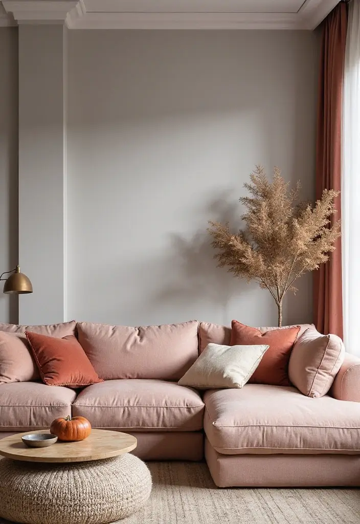 25 Two Tone Wall Paint Ideas That Look Elegant & Stylish - 24. Soft Coral and Gray