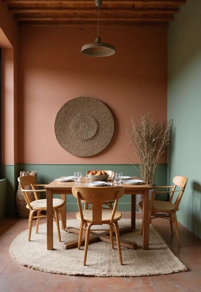 25 Two Tone Wall Paint Ideas That Look Elegant & Stylish - 4. Earthy Tones for Serenity