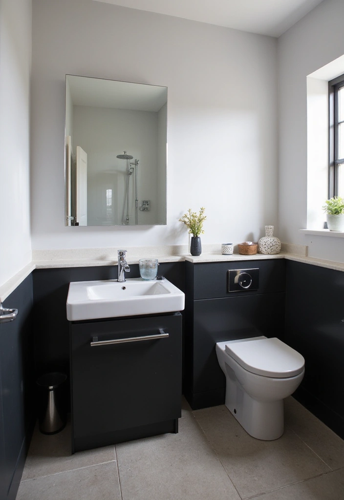 25 Two Tone Wall Paint Ideas That Look Elegant & Stylish - 5. Bold Black and White