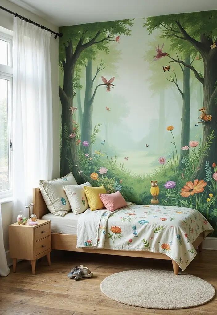 25 Unique Paint Designs on Wall to Add Personality to Your Home - 1. Magical Fairy Tale Forest