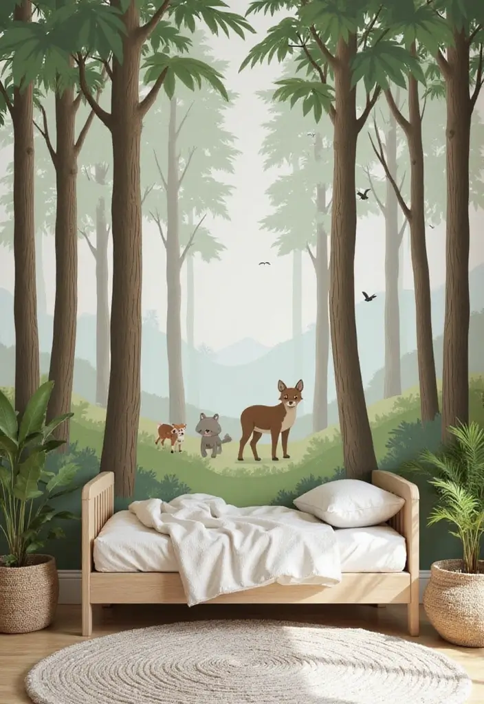 25 Unique Paint Designs on Wall to Add Personality to Your Home - 10. Cozy Forest Retreat