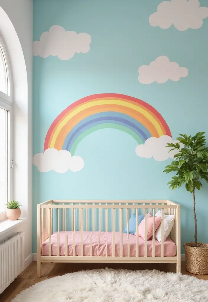 25 Unique Paint Designs on Wall to Add Personality to Your Home - 11. Rainbow Dreams