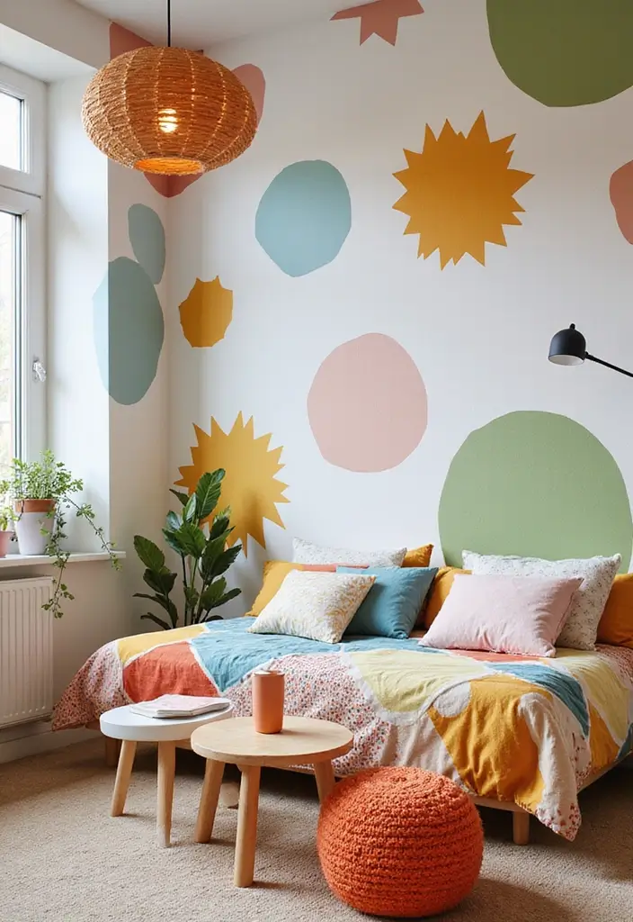 25 Unique Paint Designs on Wall to Add Personality to Your Home - 12. Abstract Shapes and Patterns