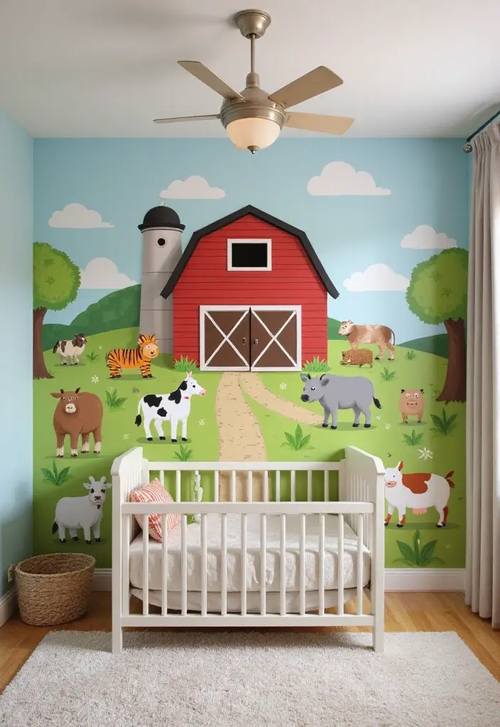 25 Unique Paint Designs on Wall to Add Personality to Your Home - 13. Farmyard Fun
