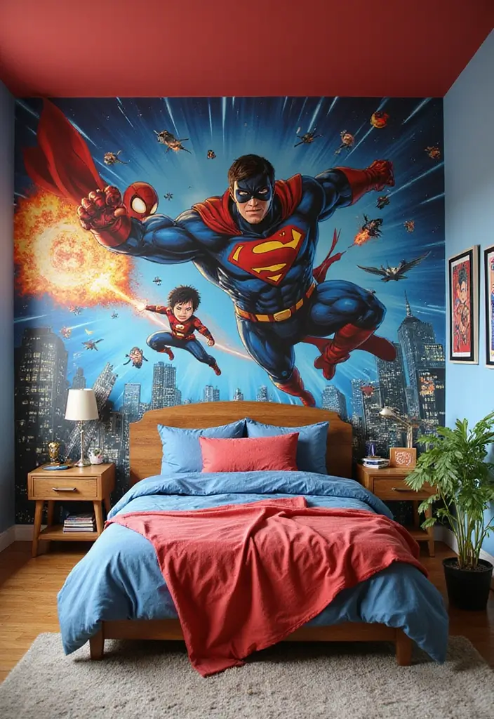 25 Unique Paint Designs on Wall to Add Personality to Your Home - 14. Superhero Headquarters