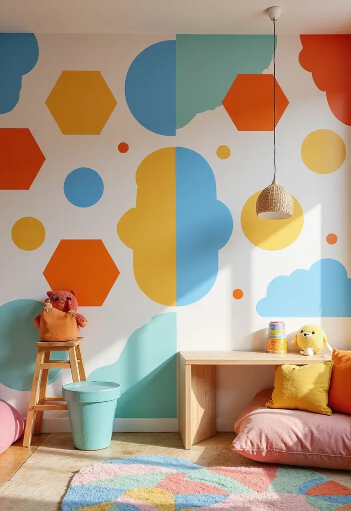 25 Unique Paint Designs on Wall to Add Personality to Your Home - 17. Colorful Geometric Patterns