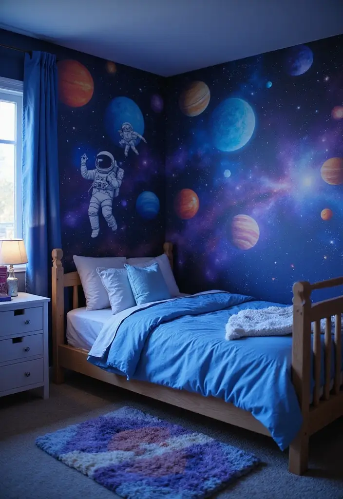 25 Unique Paint Designs on Wall to Add Personality to Your Home - 2. Outer Space Adventure