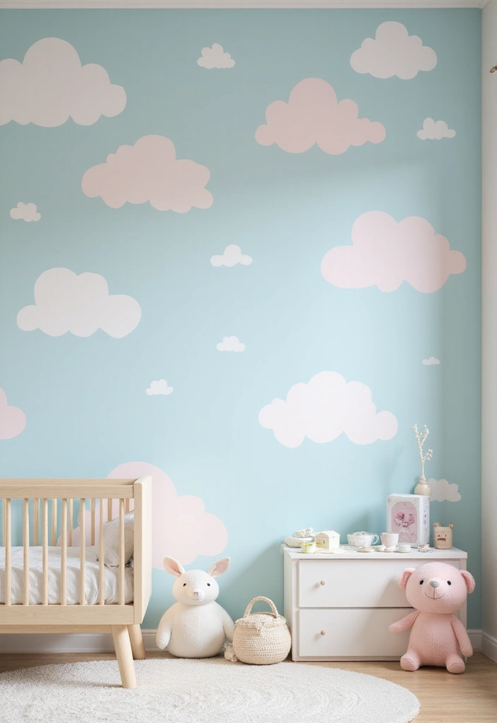 25 Unique Paint Designs on Wall to Add Personality to Your Home - 20. Sweet Dreams Clouds