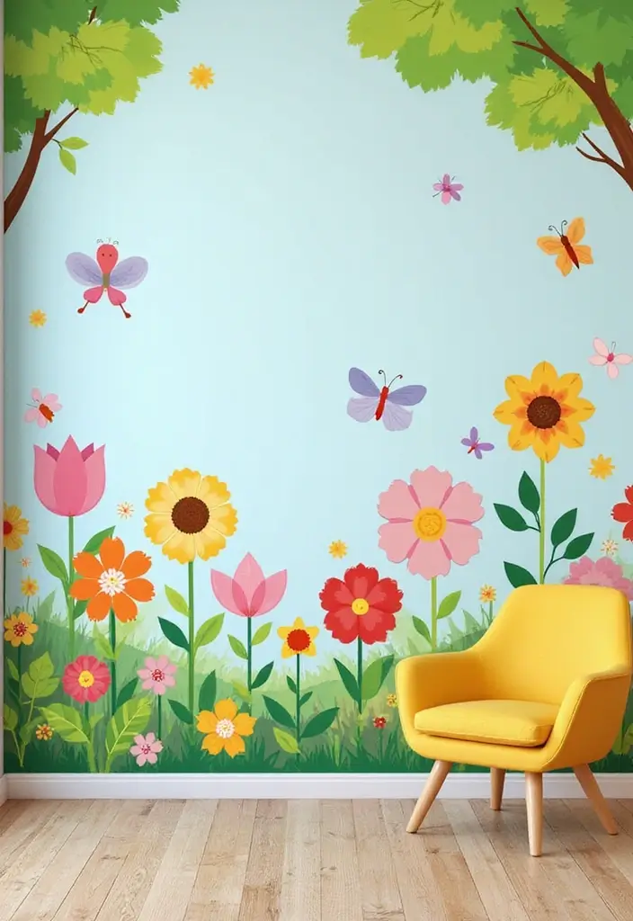 25 Unique Paint Designs on Wall to Add Personality to Your Home - 21. Whimsical Garden