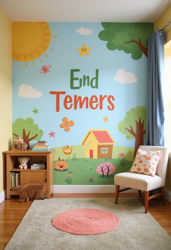 25 Unique Paint Designs on Wall to Add Personality to Your Home - 25. Personalized Name Mural