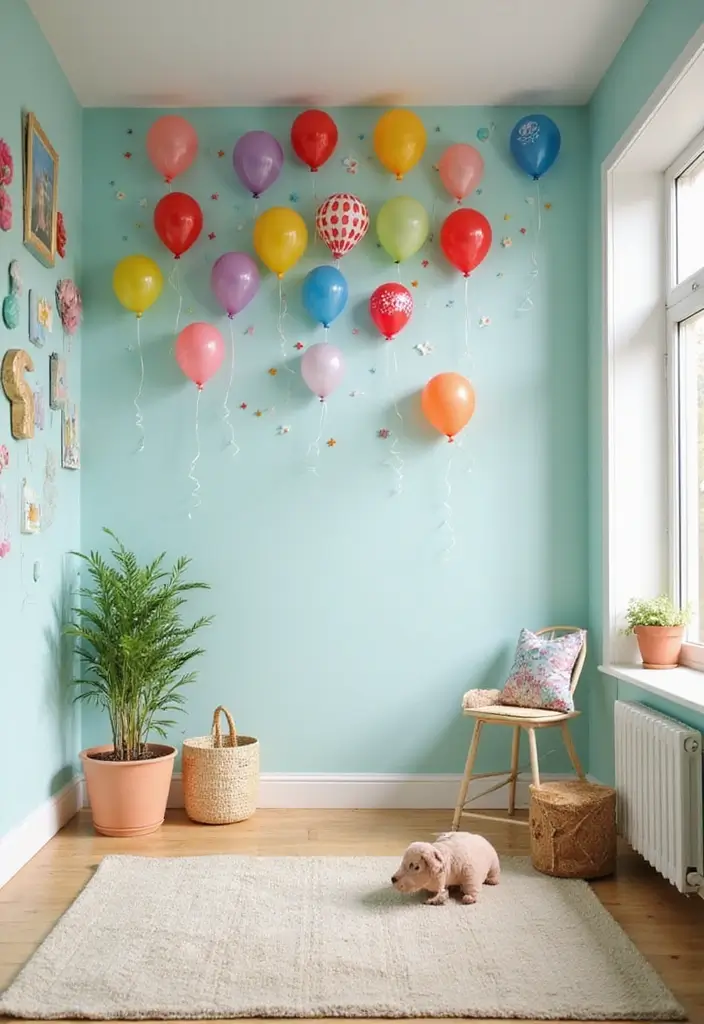 25 Unique Paint Designs on Wall to Add Personality to Your Home - 7. Whimsical Balloon Paradise