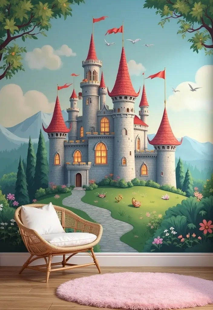 25 Unique Paint Designs on Wall to Add Personality to Your Home - 8. Enchanted Castle