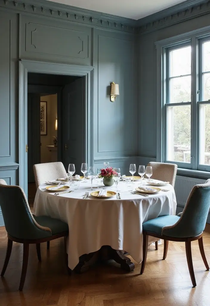 30 Best Dining Room Paint Colors for Elegant & Modern Interiors - 12. Dusty Blue