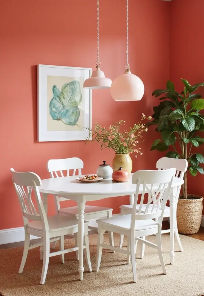 30 Best Dining Room Paint Colors for Elegant & Modern Interiors - 13. Bright Coral