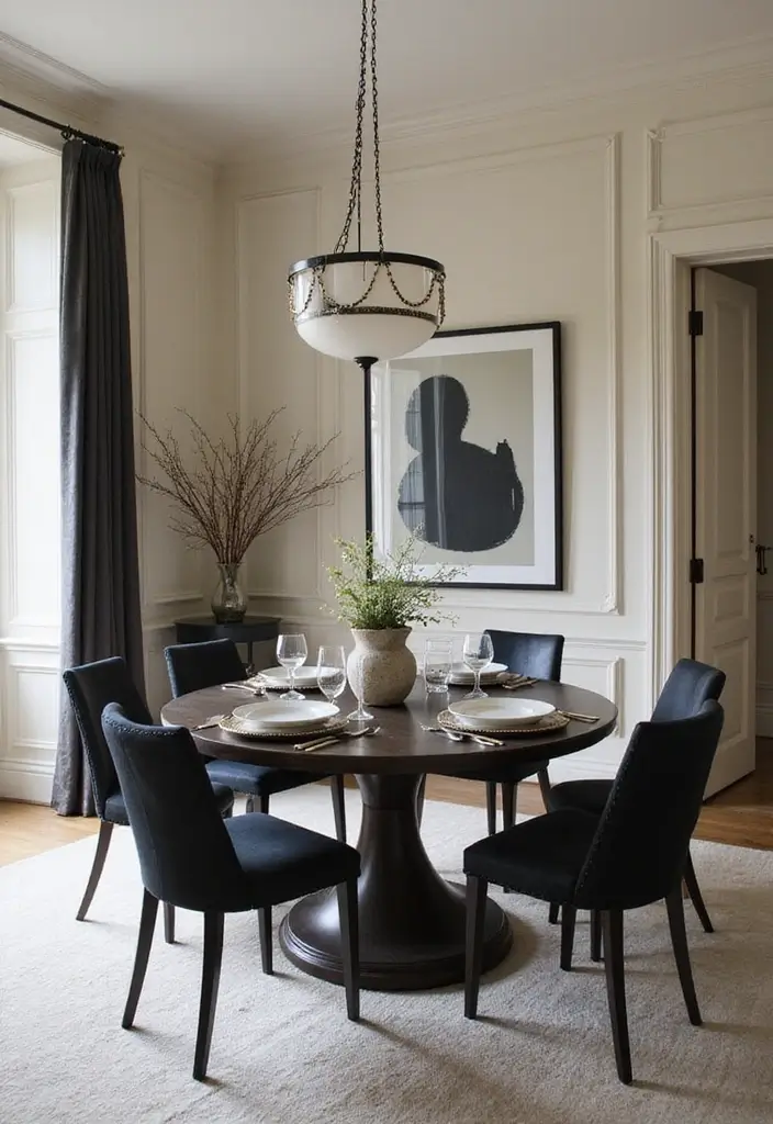 30 Best Dining Room Paint Colors for Elegant & Modern Interiors - 14. Charcoal and Ivory Combo