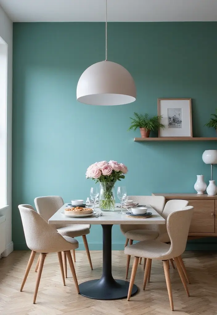 30 Best Dining Room Paint Colors for Elegant & Modern Interiors - 23. Cool Teal