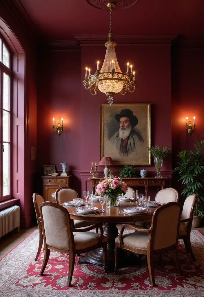 30 Best Dining Room Paint Colors for Elegant & Modern Interiors - 9. Rich Burgundy