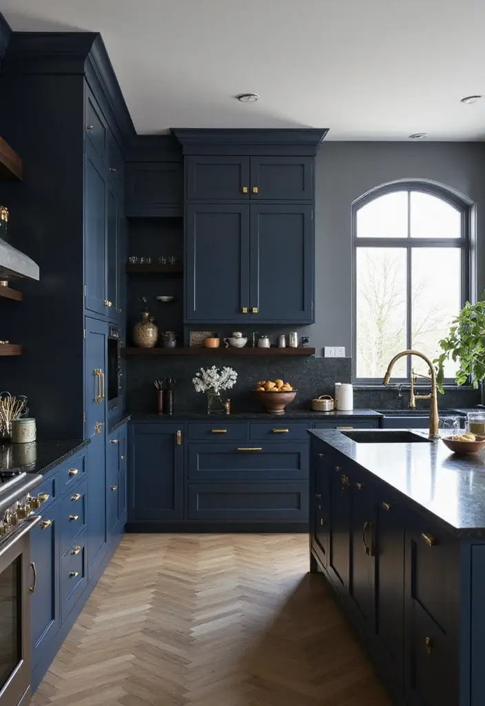 30 Black Countertops Kitchen Color Schemes That Look Chic - 10. Navy and Black
