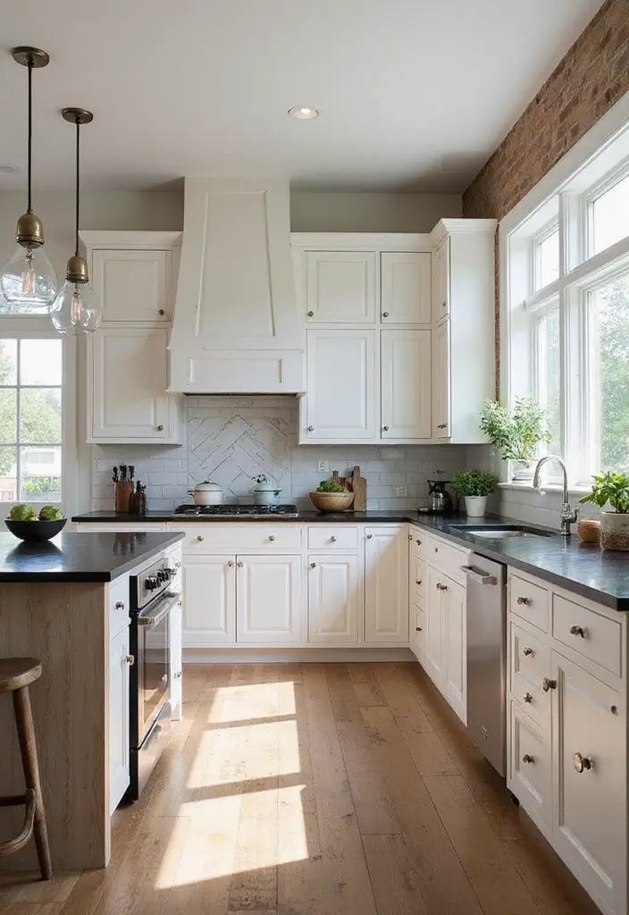 30 Black Countertops Kitchen Color Schemes That Look Chic - 13. Rustic Black and White