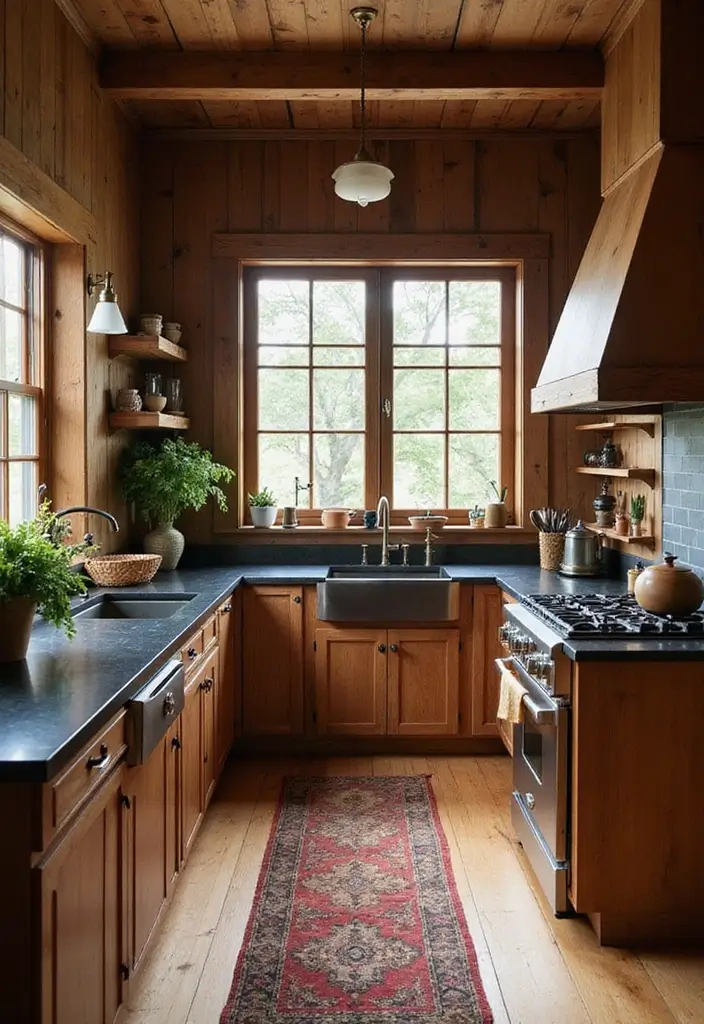 30 Black Countertops Kitchen Color Schemes That Look Chic - 5. Rustic Charm